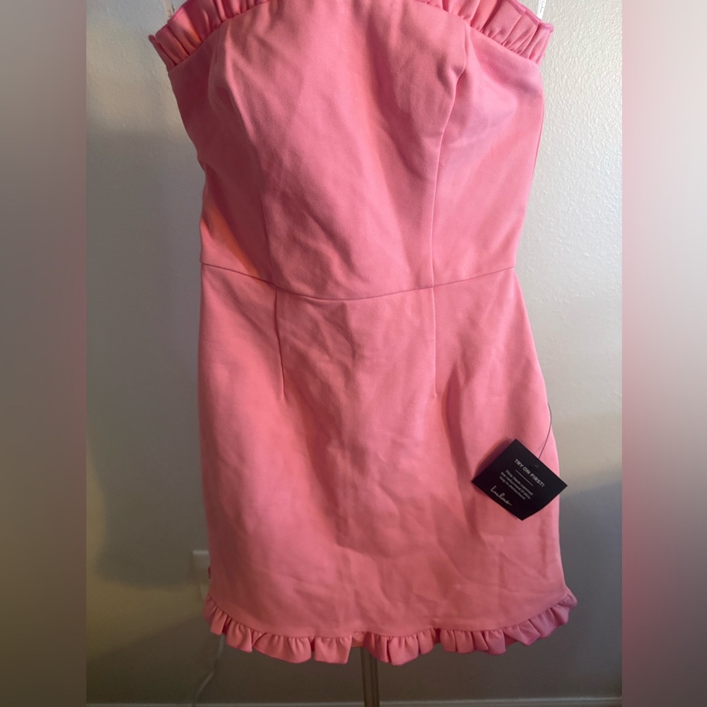 Lulu's Pink Ruffle Hem Dress